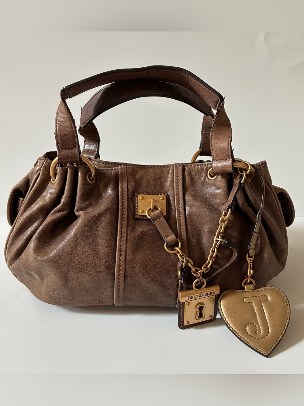 Juicy Couture Brown Leather Hobo Purse~Y2K Juicy Couture Bag